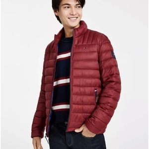Tommy Hilfiger Mens Quilted Nylon Packable Winter Jacket- Red- Size XL. $195 NWT